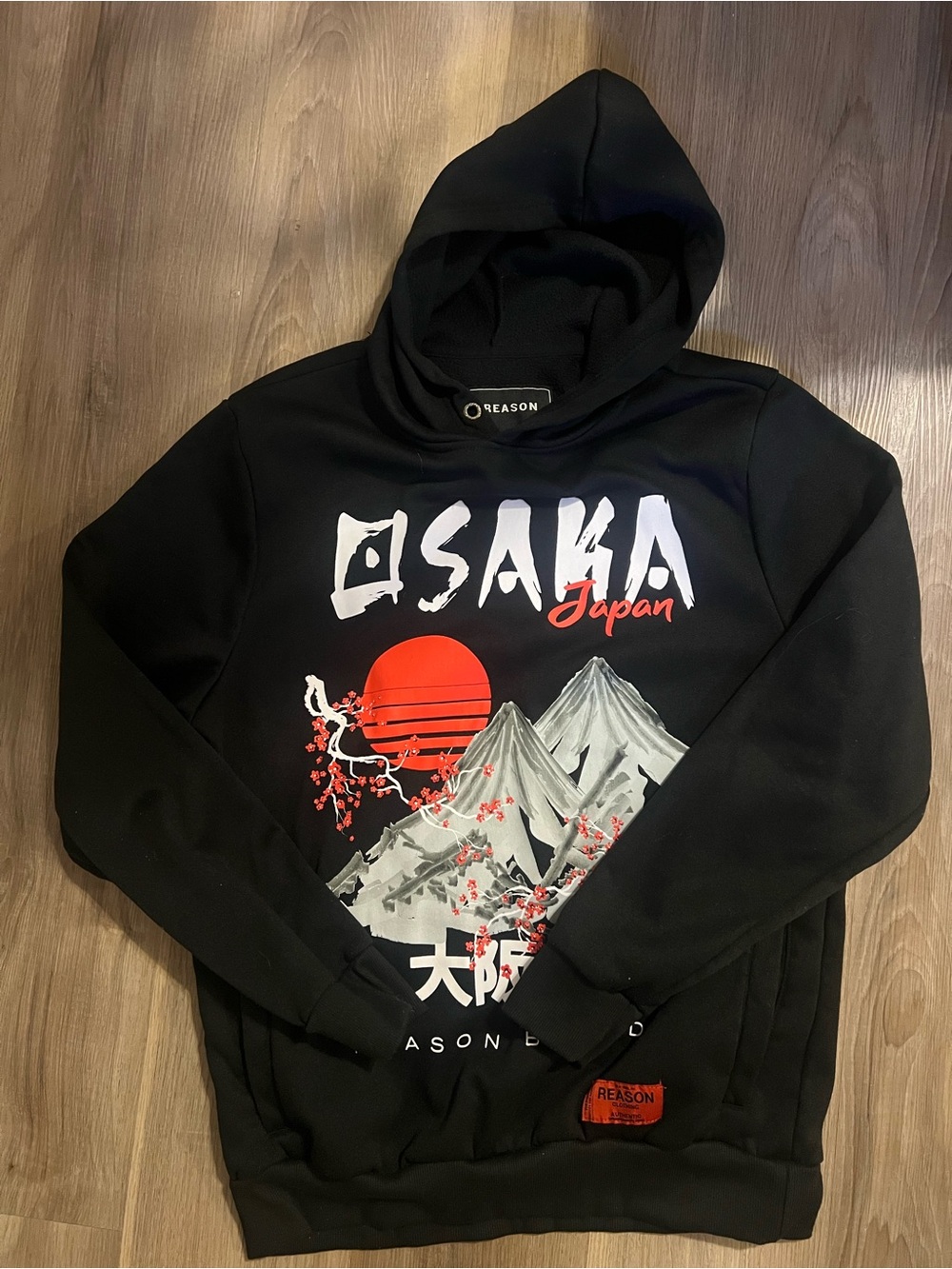 Reason Black Osaka Graphic Hoodie sz med